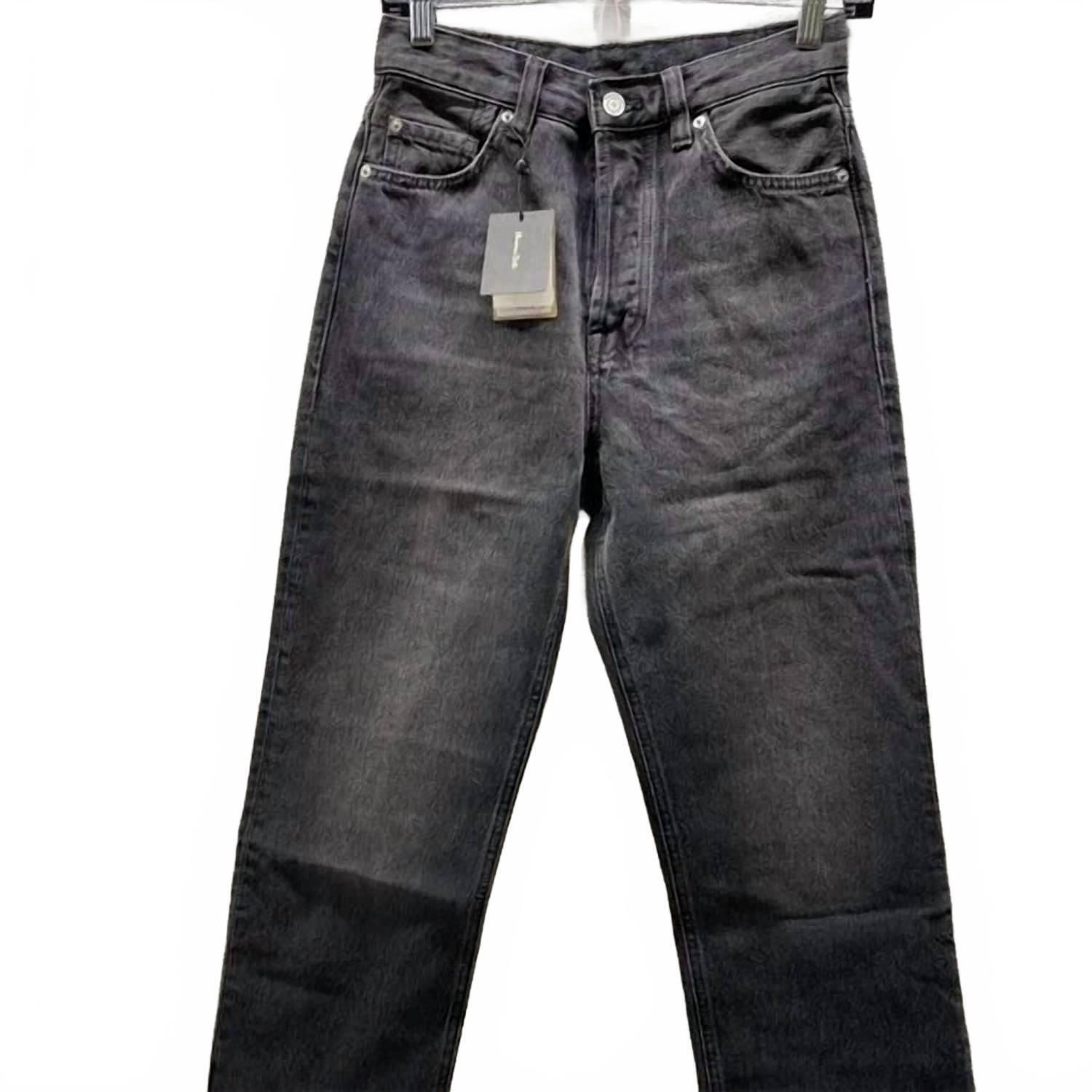 New Massimo Dutti Women’s High-Rise Straight Leg Jeans In Black